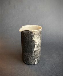 Flødekande cylinder raku 'Granit'