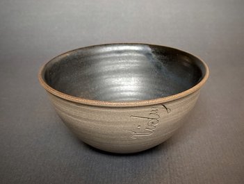 Dorte Visby keramik, lille suppeskål stentøj 'Midnatshav'