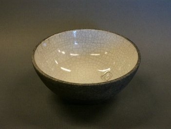 Dorte Visby keramik, ymerskål raku hvid