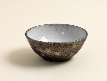 Dorte VIsby keramik, ymerskål raku 'Granit'